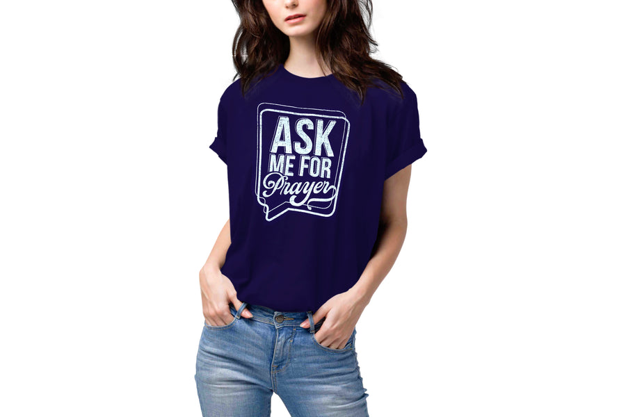 Ask Me For Prayer (T-Shirt, Purple)