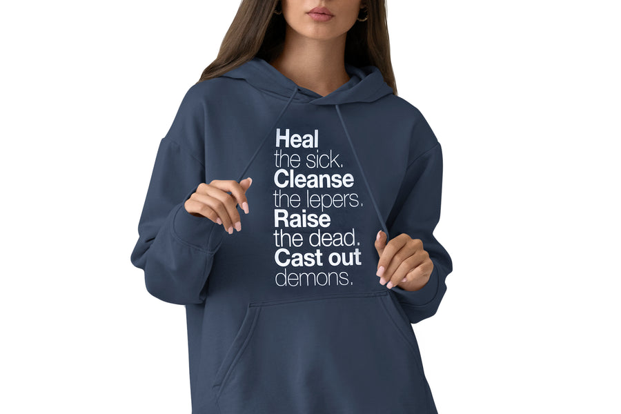 Matthew 10:8 (Hoodie, Airforce Blue)